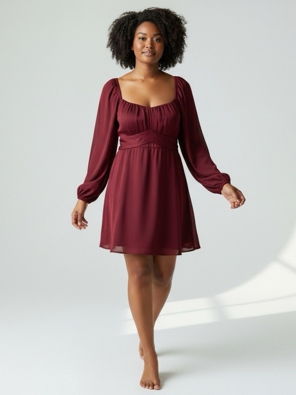 SOLD! ALTAR'D STATE Sage Green LOLA Crossover Mini Babydoll Dress Sz L - Picture 9 of 12